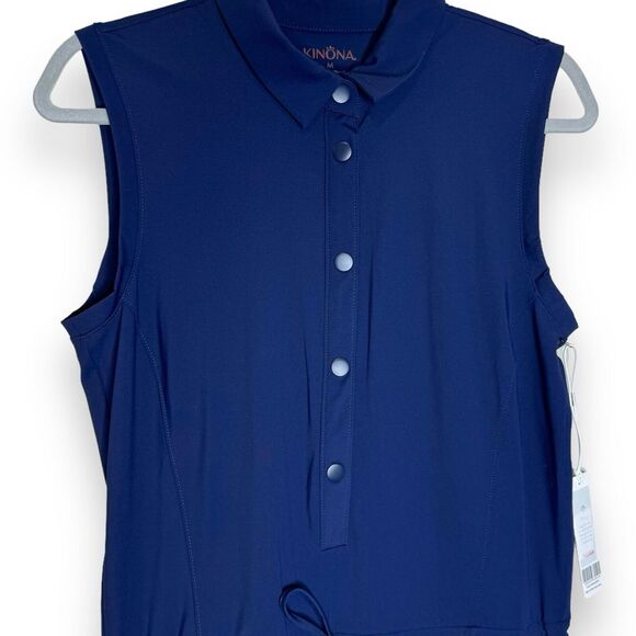 NWT WOMEN'S KINONA STYLE FOR MILES ROMPER GOLF PICKLEBALL NAVY Sz M UPF 50+ - Picture 2 of 8